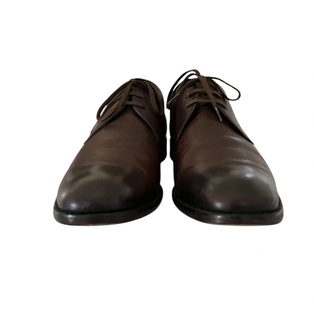 John Varvatos Luxe Oxford Brown Leather Plain Toe Dress Shoes Men’s Size 11 - Picture 7 of 16